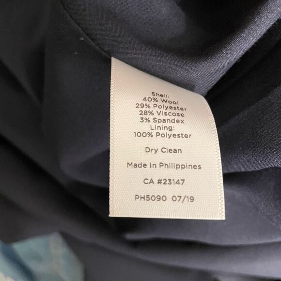 Talbots Womens Shift Dress 12 Blackwatch Plaid 3/4 Flounce Sleeve Wool Blend - Picture 7 of 7